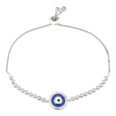 Evil Eye Silver Link Chain Bracelet - silvermark