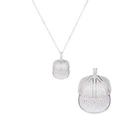 Silver Iced Out Cap Pendant - silvermark